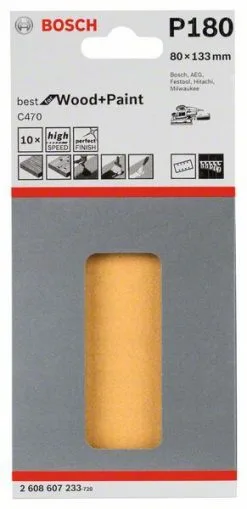 Carta Abrasiva C470, 10pz. Bosch 2608607233