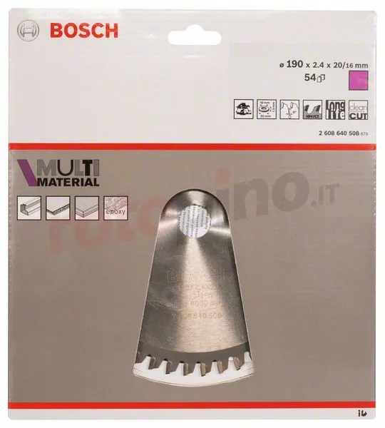 Disco Da Taglio Multi Material 190x20/16mm T54 Bosch 4 Disco Da Taglio Multi Material 190x20/16mm T54 Bosch - immagine 2