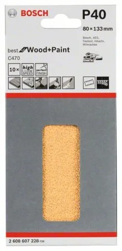 Foglio Abrasivo C470, 10 Pezzi Bosch 2608607228