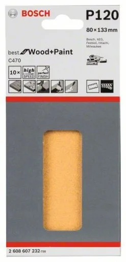 Foglio Abrasivo C470, 10pz. Bosch 2608607232