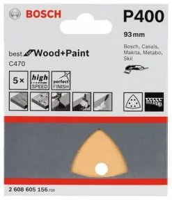 Foglio Abrasivo C470, 5 Pezzi Bosch 2608605156