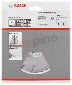 Lama Incisore Coniche Best For Laminated Panel 100x22mm T24 Bosch -Offerte Bosch Negozio lama incisore coniche best for laminated panel 100x22mm t24 bosch 46645