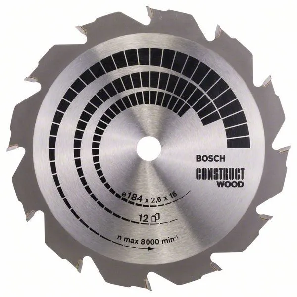 Lama Per Sega Circolare Construct Wood 184x16mm T12 Bosch 3 Lama Per Sega Circolare Construct Wood 184x16mm T12 Bosch