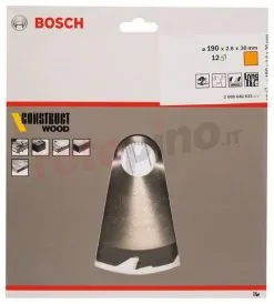 Lama Per Sega Circolare Construct Wood 190x30mm T12 Bosch Construct Wood -Offerte Bosch Negozio lama per sega circolare construct wood 190x30mm t12 bosch construct wood 96982