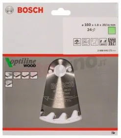 Lama Per Sega Circolare Optiline Wood 160x20/16mm T24 Bosch 2608641171 -Offerte Bosch Negozio lama per sega circolare optiline wood 160x20 16mm t24 bosch 2608641171 28388