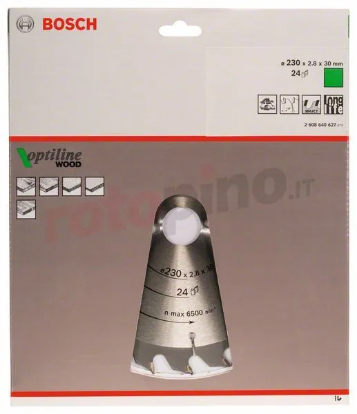 Lama Per Sega Circolare Optiline Wood 230x30mm T24 Bosch 4 Lama Per Sega Circolare Optiline Wood 230x30mm T24 Bosch - immagine 2