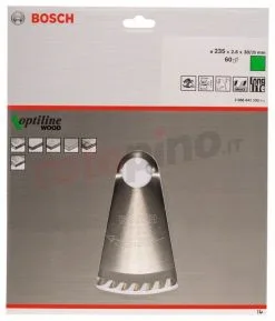 Lama Per Sega Circolare Optiline Wood 235x30/25mm T60 Bosch -Offerte Bosch Negozio lama per sega circolare optiline wood 235x30 25mm t60 bosch 28570
