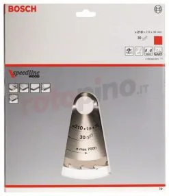 Lama Per Sega Circolare Speedline Wood 210x30mm T30 Bosch -Offerte Bosch Negozio lama per sega circolare speedline wood 210x30mm t30 bosch 28443