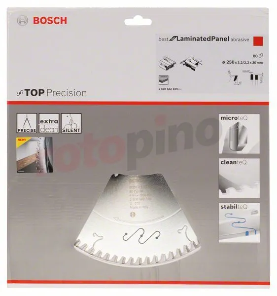 Lama Per Sega Circolare Top Precision Best For Laminated Panel Abrasive 250x30mm T80 Bosch 4 Lama Per Sega Circolare Top Precision Best For Laminated Panel Abrasive 250x30mm T80 Bosch - immagine 2