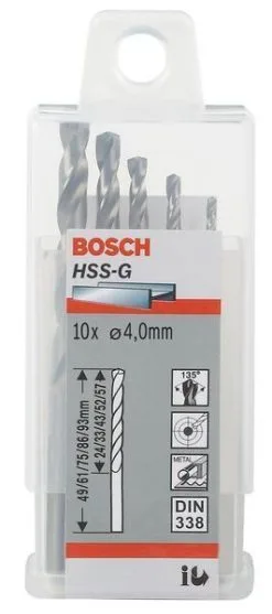 Punte Per Metallo HSS-G, DIN 338 Bosch