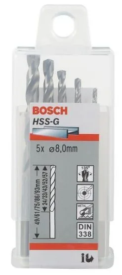 Punte Per Metallo HSS-G, DIN 338 Bosch