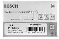Punte Per Metallo HSS-G, DIN 340 Bosch 2608596812