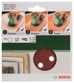 Set Di 6 Pezzi Di Carta Abrasiva Per Levigatrici Eccentriche 125 Mm Bosch -Offerte Bosch Negozio set di 6 pezzi di carta abrasiva per levigatrici eccentriche 125 mm bosch 104854