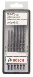 Set Di Lame Per Seghetto Alternativo Robust Line Progressor, Attacco A T, 6 Pz. Bosch
