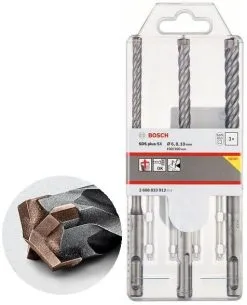 Set Di Punte 3 Pezzi Bosch SDS-plus 5X